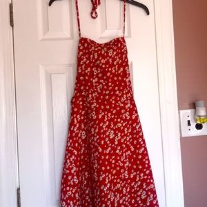 Cute Floral Red Dress (Small)